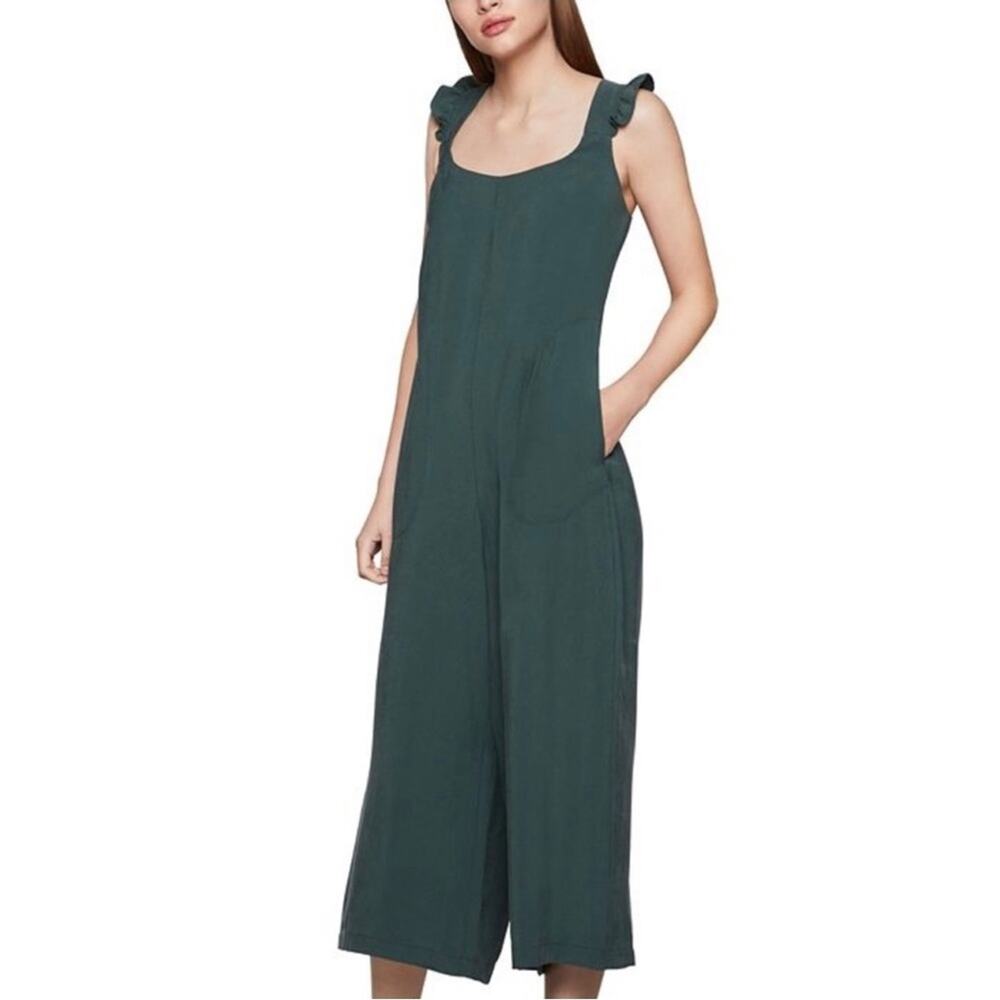 BCBGeneration Green Ruffle Wide Leg Culotte Jumpsuit Size XXS
